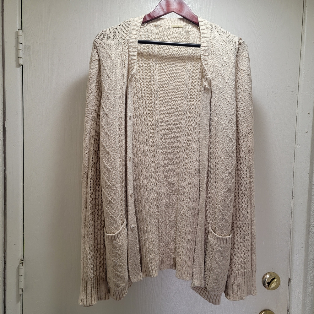 Max Studio Beige Textured Cardigan